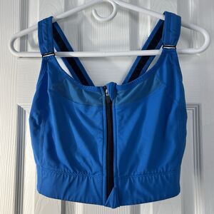 Constantly Varied Gear Sports Bra, Blue, L, Zip‑Up Front, Back Hooks Large
